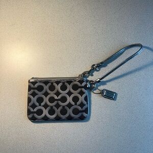 Coach Black and Silver Wristlet